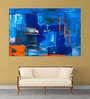 Abstract In Blue Canvas Framed Art Print (33 x 21 Inches)