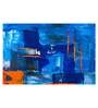 Abstract In Blue Canvas Framed Art Print (33 x 21 Inches)