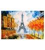 Eiffel Tower In Grey Canvas Framed Art Print (33 x 21 Inches)