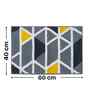 Grey Geomatric Microfibre 24X16 Inches Anti-Skid Bath Mat