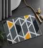 Grey Geomatric Microfibre 24X16 Inches Anti-Skid Bath Mat
