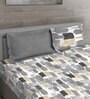 Grey Geometric 144 TC Cotton King Sized Bed Sheets with 2 Pillow Covers