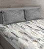 Grey Abstract 150 TC Cotton Queen Sized Bed Sheets with 2 Pillow Covers