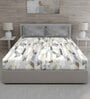 Grey Abstract 150 TC Cotton Queen Sized Bed Sheets with 2 Pillow Covers