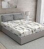 Grey Abstract 150 TC Cotton Queen Sized Bed Sheets with 2 Pillow Covers