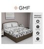 Grey Abstract 180 TC Cotton King Sized Bed Sheets with 2 Pillow Covers