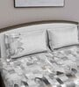 Grey Abstract 180 TC Cotton King Sized Bed Sheets with 2 Pillow Covers