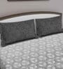 Grey Geometric 180 TC Cotton Queen Sized Bed Sheets with 2 Pillow Covers
