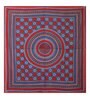 Red Geometric 200 TC Cotton Double Queen Sized Bedsheet With 2 Pillow Covers