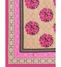 Pink Floral 200 TC Cotton Double Queen Sized Bedsheet With 2 Pillow Covers