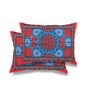 Red Geometric 200 TC Cotton Double Queen Sized Bedsheet With 2 Pillow Covers