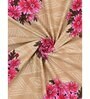 Pink Floral 200 TC Cotton Double Queen Sized Bedsheet With 2 Pillow Covers