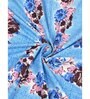 Blue Floral 200 TC Cotton Double Queen Sized Bedsheet With 2 Pillow Covers