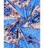 Blue Floral 200 TC Cotton Double Queen Sized Bedsheet With 2 Pillow Covers