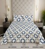 Grey Geometric 200 TC Cotton King Size Double Bedsheet with 2 Pillow Covers