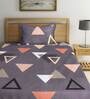 Grey Geometric 210 TC Cotton 1 Single Bedhseet with 1 Pillow Cover