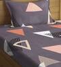 Grey Geometric 210 TC Cotton 1 Single Bedhseet with 1 Pillow Cover