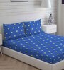 Blue Geometric 225 TC Cotton King Sized Bed Sheets with 2 Pillow Covers