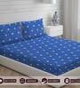 Blue Geometric 225 TC Cotton King Sized Bed Sheets with 2 Pillow Covers
