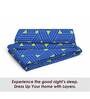 Blue Geometric 225 TC Cotton King Sized Bed Sheets with 2 Pillow Covers