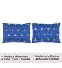 Blue Geometric 225 TC Cotton King Sized Bed Sheets with 2 Pillow Covers