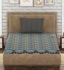 Grey Geometric 300 TC 100% Cotton Single Bed Sized Bed Sheets With 1 Pillow Cover
