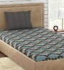 Grey Geometric 300 TC 100% Cotton Single Bed Sized Bed Sheets With 1 Pillow Cover