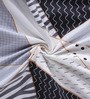 Grey Geometric 300 TC Cotton Blend Double King Sized Bedsheet With 2 Pillow Covers