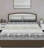 Grey Abstract 400 TC Cotton Queen Sized Bed Sheets with 2 Pillow Covers