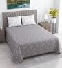 Grey Geometric 400 TC Cotton Superking Size Flat Bedsheet With 2 Pillow Covers