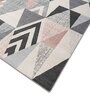 Grey Geometric 5X7 Machine Made Carpet
