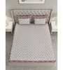 Brown Traditional 600 Tc Cotton Double King Sized Bedsheet With 2 Pillow Covers