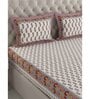 Brown Traditional 600 Tc Cotton Double King Sized Bedsheet With 2 Pillow Covers