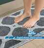 Grey Geometric Cotton Blend 24x16 Inches Anti Skid Door Mat