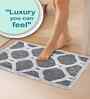 Grey Geometric Cotton Blend 24x16 Inches Anti Skid Door Mat