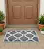 Grey Geometric Cotton Blend 24x16 Inches Anti Skid Door Mat