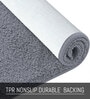 Grey Solid Microfiber 5 ft x 2 ft Machine Made Runner