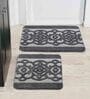 Grey Traditional Microfibre 19x27 Inches AntiSkid (Set of 2) Bath Mats