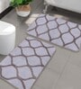 Grey Abstract Microfibre 20x14 Inches AntiSkid Bath Mats (Set of 2)
