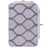 Grey Abstract Microfibre 20x14 Inches AntiSkid Bath Mats (Set of 2)
