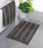 Grey Geometric Microfibre 24x16 Inches AntiSkid Bath Mat