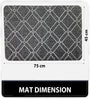 Grey Geometric Microfibre 30x18 Inches Anti Skid Door Mat