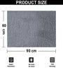 Grey Geometric Microfibre 35x24 Inches  Bath Mat