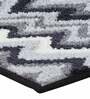 Grey Geometric Polyester AntiSkid Bathmat
