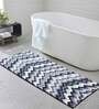 Grey Zig Zag Polyester AntiSkid Bathmat