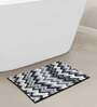 Grey Geometric Polyester AntiSkid Bathmat