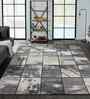 Grey Geometric Polypropylene 5x8 Feet Machine Made Carpet