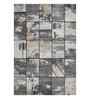 Grey Geometric Polypropylene 5x8 Feet Machine Made Carpet