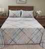 Grey Geometric Print 200 TC Cotton Double Bed Sheet with 2 Pillow Covers Eclectic Geo Collection