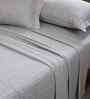 Grey Geometric Print 300 TC Cotton King Size Bed Sheet with 2 Pillow Covers 24 Collection